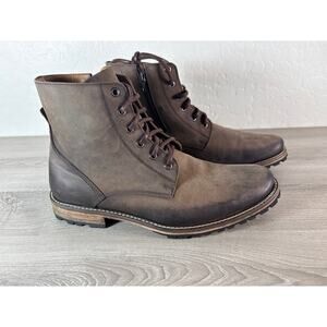 Eastland Hoyt Zipper Plain Toe Boots Brown Leather Men's Size 10.5 EU 44.5 NWOB